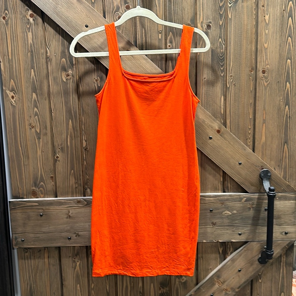 Orange bodycon dress